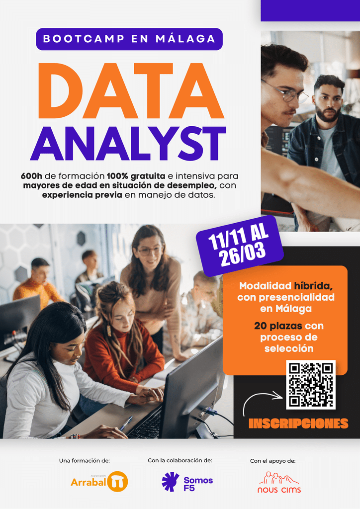 cartel del bootcamp data analyst en Málaga